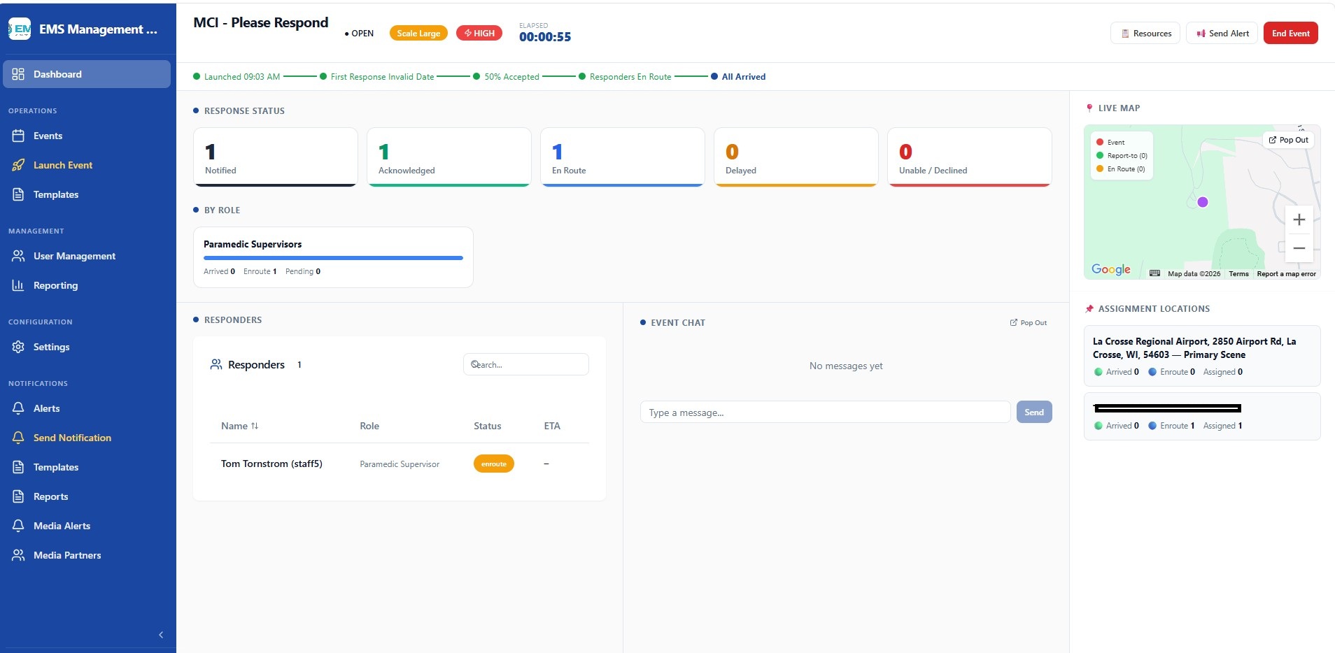 AlertComm1 dispatch interface